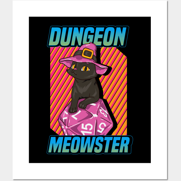 Cute & Funny Dungeon Meowster Gaming Wall Art by theperfectpresents